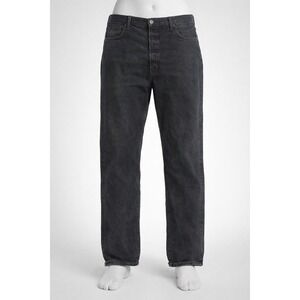 Levi's 501 Original Fit Jeans Mens 42x32 Black Button Fly Straight Leg Denim